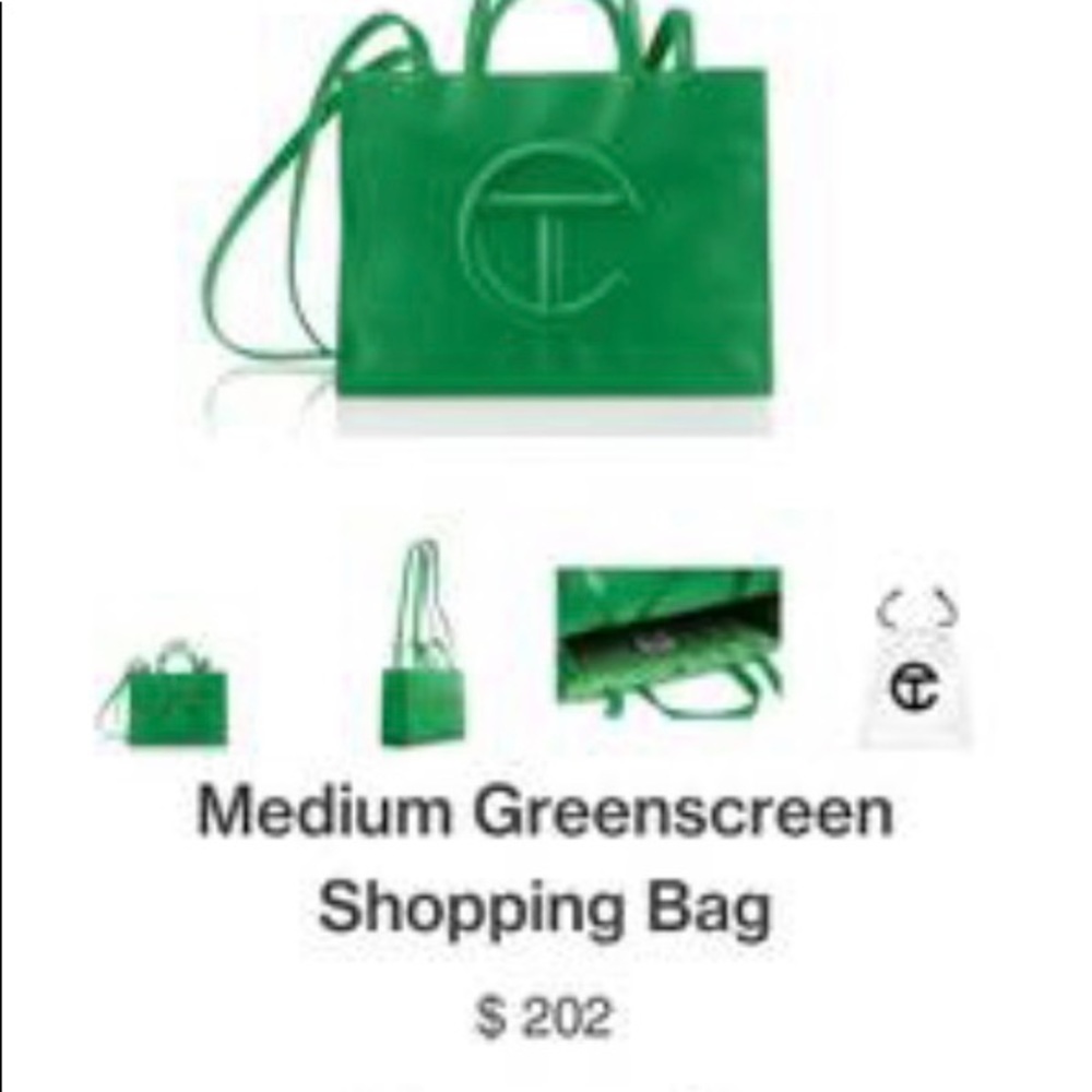 Brand new in dust bag, plastic, and shipping box. Medium Greenscreen.